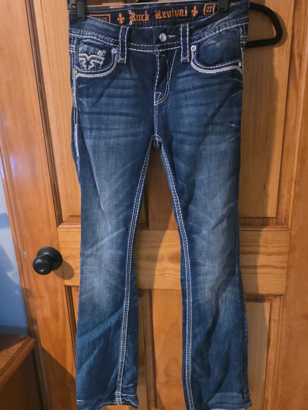 Rock Revival Women's Dark Indigo Embroidered Boot Cut Jeans